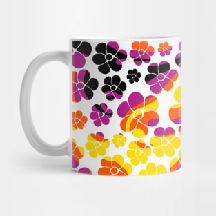 Flower Power - Black, Pink, Orange and Yellow Mug